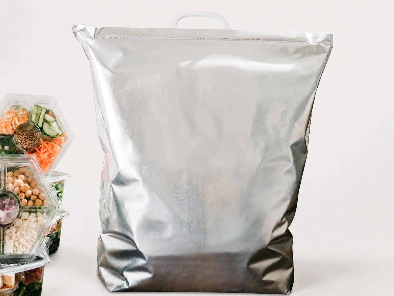 Clear printed fresh produce bags for salad and vegetables