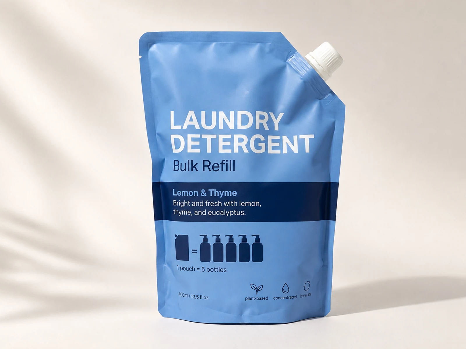 Custom stand up spout pouch for liquid refill packaging